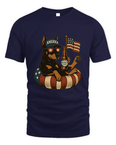 Doberman Pinscher Patriotic Dog Shirt Funny 4Th Of July Floatie Design For Summer Beer Shirt, America Pool Party Shirt, Usa Flag Dog