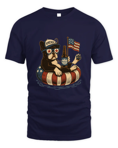 French Bulldog Patriotic Dog Shirt Funny 4Th Of July Floatie Design For Summer Beer Shirt, America Pool Party Shirt, Usa Flag Dog