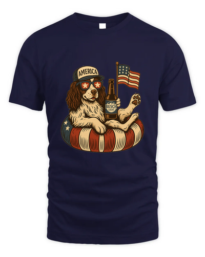 English Springer Spaniel Shirt Funny 4Th Of July Floatie Design For Summer Beer Shirt, America Pool Party Shirt, Usa Flag Dog