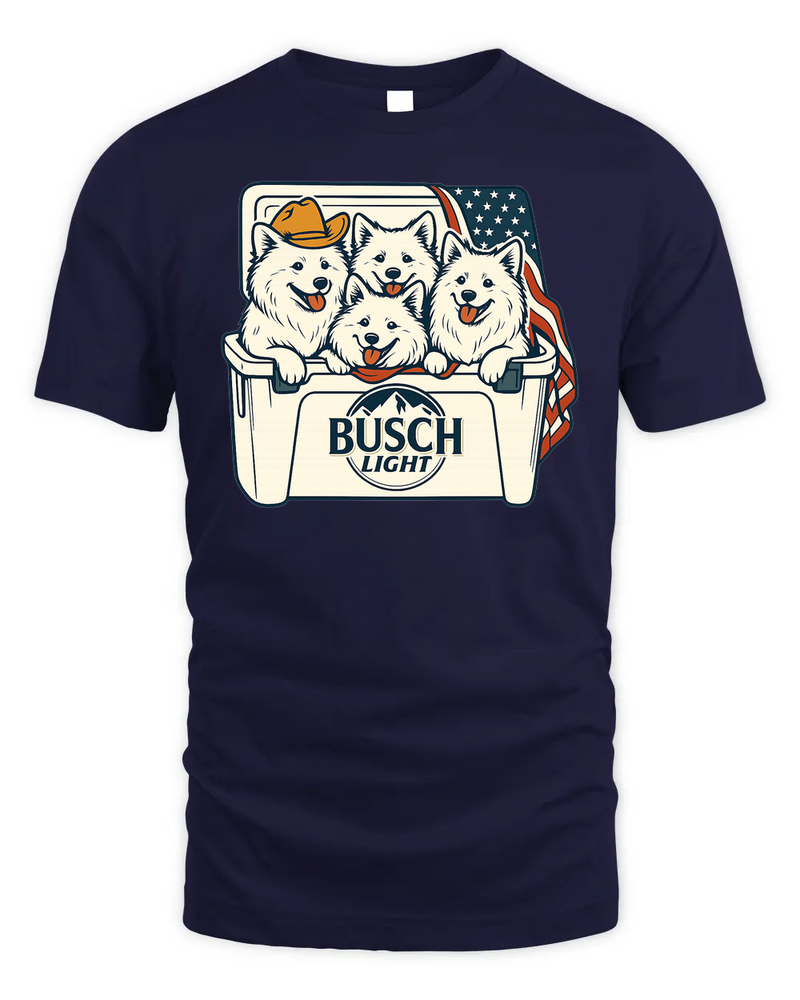 American Eskimo Dog Patriotic 4Th Of July Funny Beer Dog Cooler