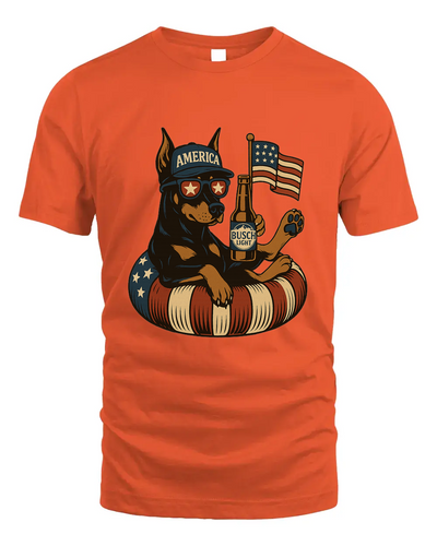 Doberman Pinscher Patriotic Dog Shirt Funny 4Th Of July Floatie Design For Summer Beer Shirt, America Pool Party Shirt, Usa Flag Dog