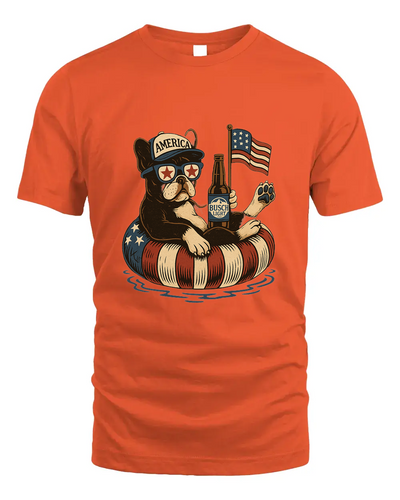 French Bulldog Patriotic Dog Shirt Funny 4Th Of July Floatie Design For Summer Beer Shirt, America Pool Party Shirt, Usa Flag Dog