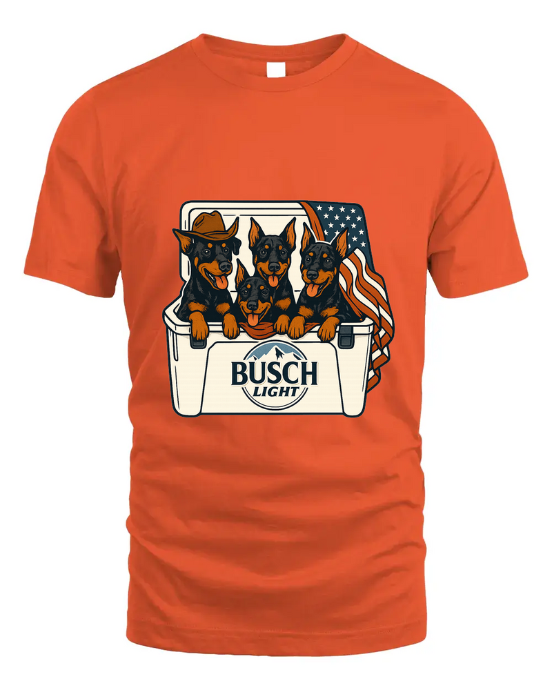 Doberman Pinscher Patriotic 4Th Of July Funny Beer Dog Cooler, Independence Cooler Puppies, Summer 4Th Of Jult Cooler Beer, Dogs In Cooler Shirt