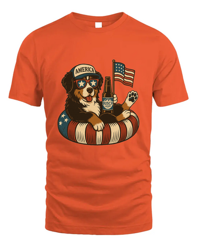 Bernese Mountain Dog Patriotic Dog Shirt Funny 4Th Of July Floatie Design For Summer Beer Shirt, America Pool Party Shirt, Usa Flag Dog
