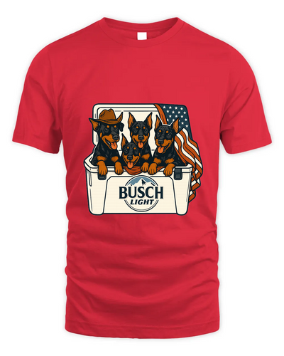 Doberman Pinscher Patriotic 4Th Of July Funny Beer Dog Cooler, Independence Cooler Puppies, Summer 4Th Of Jult Cooler Beer, Dogs In Cooler Shirt