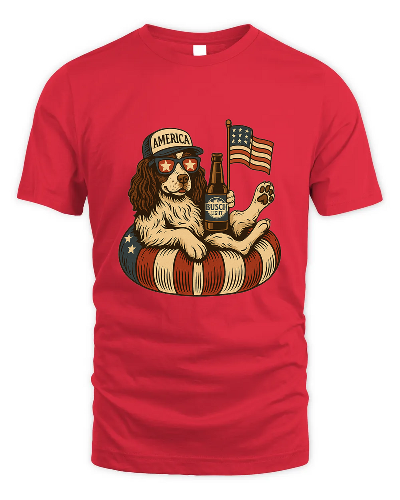 English Springer Spaniel Shirt Funny 4Th Of July Floatie Design For Summer Beer Shirt, America Pool Party Shirt, Usa Flag Dog