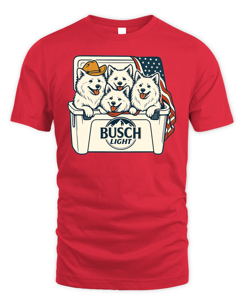 American Eskimo Dog Patriotic 4Th Of July Funny Beer Dog Cooler