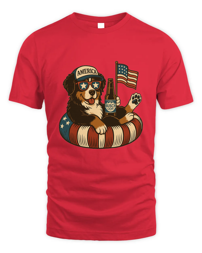 Bernese Mountain Dog Patriotic Dog Shirt Funny 4Th Of July Floatie Design For Summer Beer Shirt, America Pool Party Shirt, Usa Flag Dog