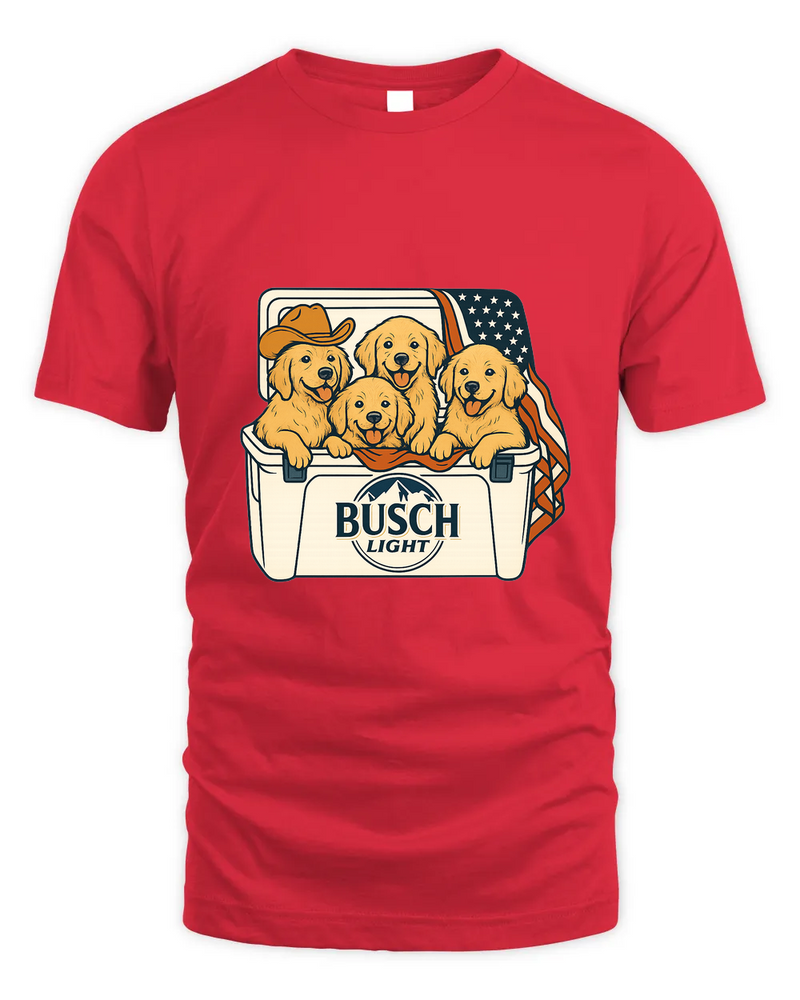 Golden Retriever Patriotic 4Th Of July Funny Beer Dog Cooler, Independence Cooler Puppies, Summer 4Th Of Jult Cooler Beer, Dogs In Cooler Shirt