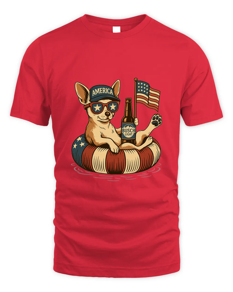 Chihuahua  Patriotic Dog Shirt Funny 4Th Of July Floatie Design For Summer Beer Shirt, America Pool Party Shirt, Usa Flag Dog