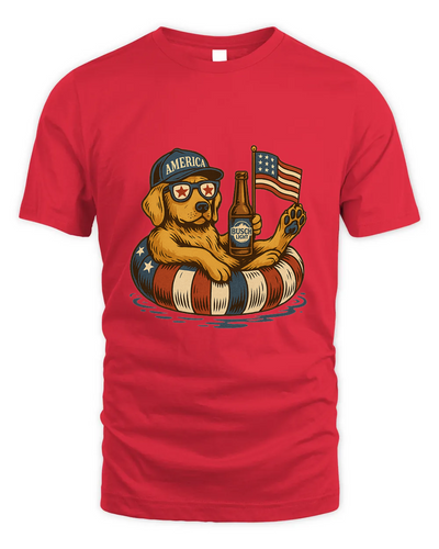 French Labrador Retriever Dog Shirt Funny 4Th Of July Floatie Design For Summer Beer Shirt, America Pool Party Shirt, Usa Flag Dog