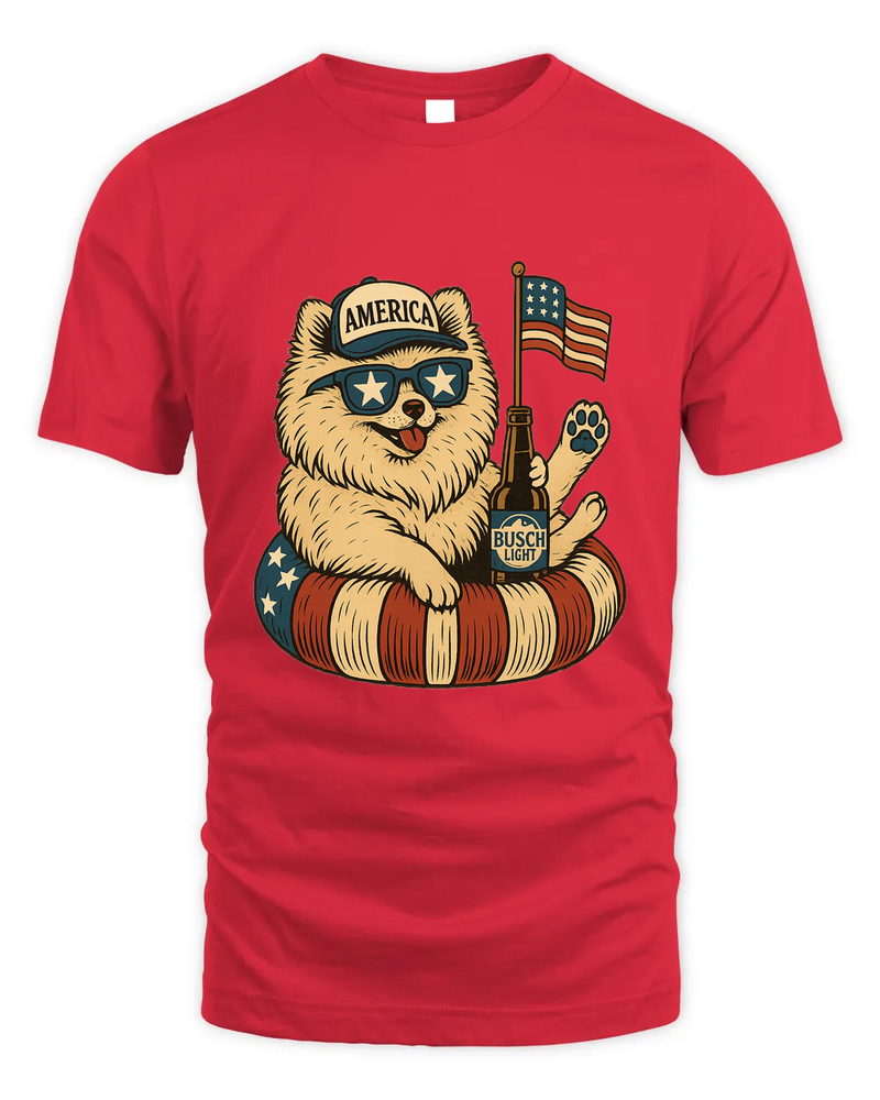 Pomeranian Patriotic Dog Shirt Funny 4Th Of July Floatie Design For Summer Beer Shirt, America Pool Party Shirt, Usa Flag Dog