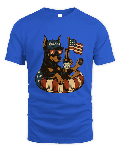 Doberman Pinscher Patriotic Dog Shirt Funny 4Th Of July Floatie Design For Summer Beer Shirt, America Pool Party Shirt, Usa Flag Dog