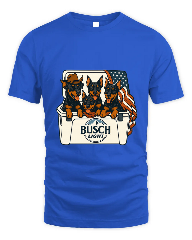 Doberman Pinscher Patriotic 4Th Of July Funny Beer Dog Cooler, Independence Cooler Puppies, Summer 4Th Of Jult Cooler Beer, Dogs In Cooler Shirt