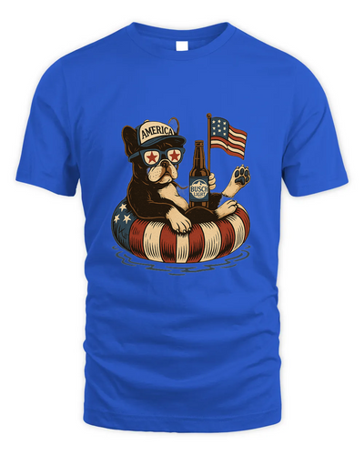 French Bulldog Patriotic Dog Shirt Funny 4Th Of July Floatie Design For Summer Beer Shirt, America Pool Party Shirt, Usa Flag Dog