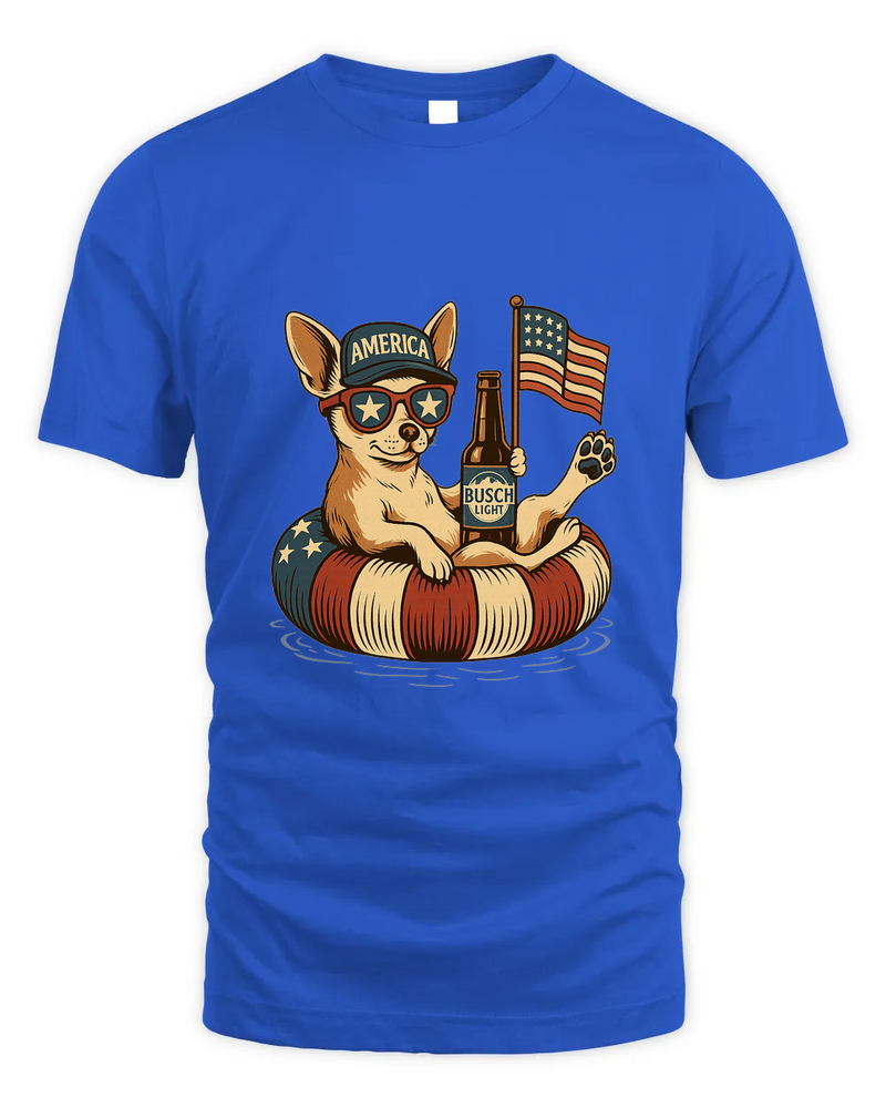 Chihuahua  Patriotic Dog Shirt Funny 4Th Of July Floatie Design For Summer Beer Shirt, America Pool Party Shirt, Usa Flag Dog