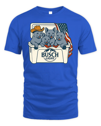 Russian Blue Patriotic 4Th Of July Funny Beer Cat Cooler