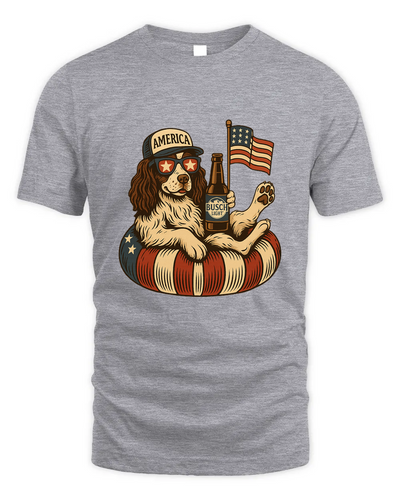 English Springer Spaniel Shirt Funny 4Th Of July Floatie Design For Summer Beer Shirt, America Pool Party Shirt, Usa Flag Dog