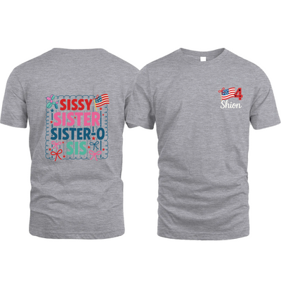 4Th Of July Sissy Shirt, Fourth Of July Kids Shirt, Summer Girl Shirt, 4Th Of July Shirt, Kids 4Th Of July Shirt, Little Sister Shirt, Usa Flag Shirt