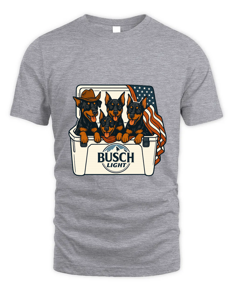 Doberman Pinscher Patriotic 4Th Of July Funny Beer Dog Cooler, Independence Cooler Puppies, Summer 4Th Of Jult Cooler Beer, Dogs In Cooler Shirt