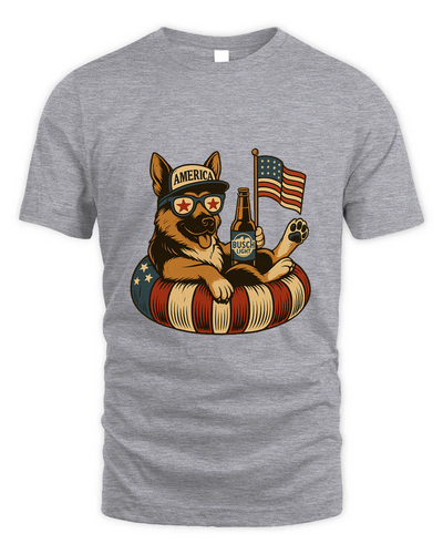 German Shepherd Dog Patriotic Dog Shirt Funny 4Th Of July Floatie Design For Summer Beer Shirt, America Pool Party Shirt, Usa Flag Dog