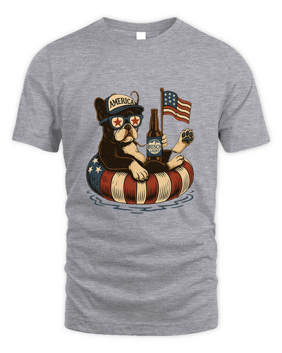 French Bulldog Patriotic Dog Shirt Funny 4Th Of July Floatie Design For Summer Beer Shirt, America Pool Party Shirt, Usa Flag Dog