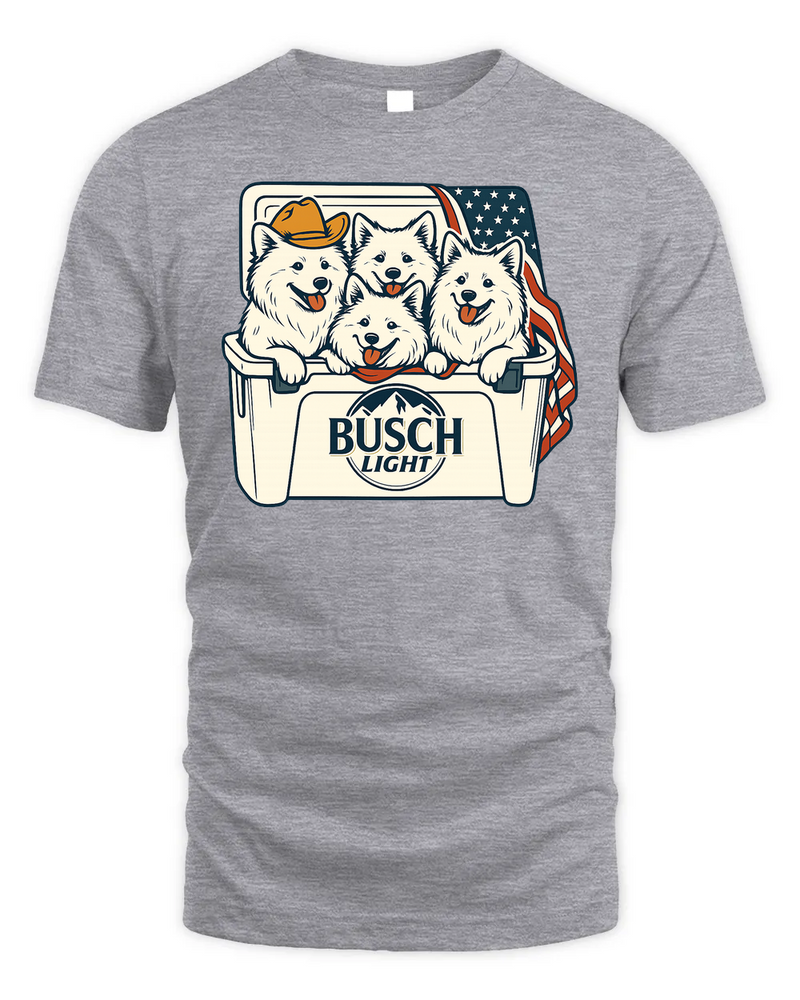 American Eskimo Dog Patriotic 4Th Of July Funny Beer Dog Cooler