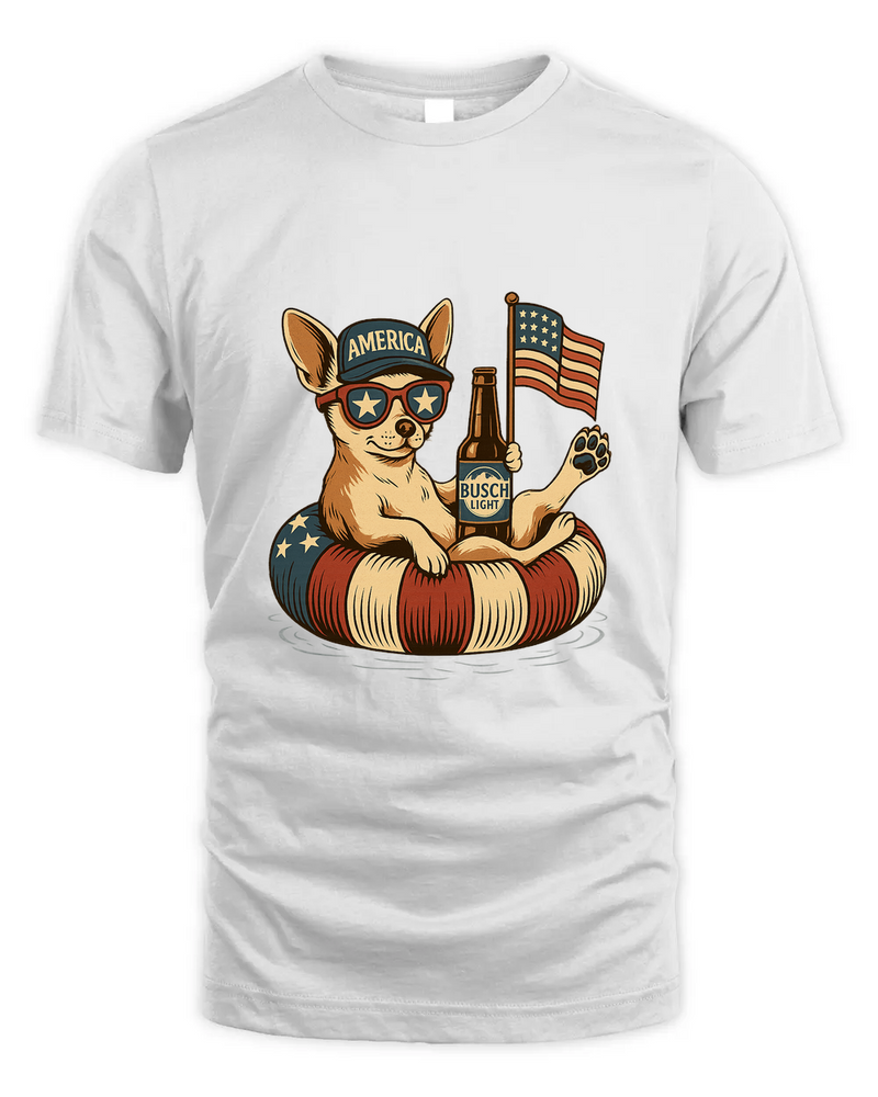Chihuahua  Patriotic Dog Shirt Funny 4Th Of July Floatie Design For Summer Beer Shirt, America Pool Party Shirt, Usa Flag Dog