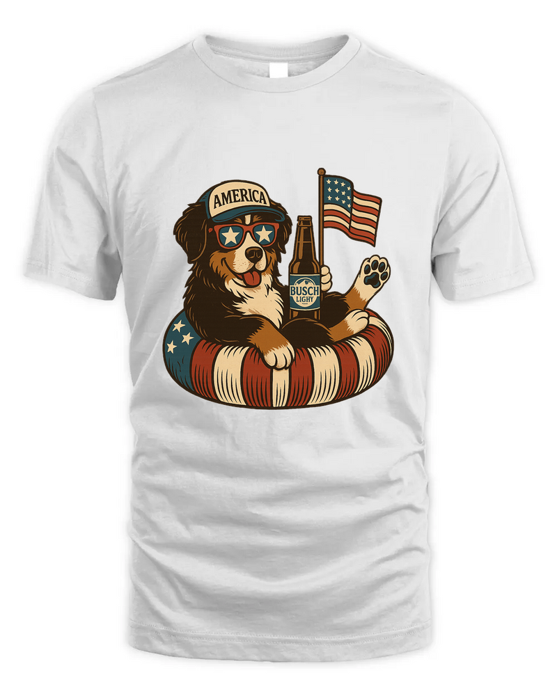Bernese Mountain Dog Patriotic Dog Shirt Funny 4Th Of July Floatie Design For Summer Beer Shirt, America Pool Party Shirt, Usa Flag Dog