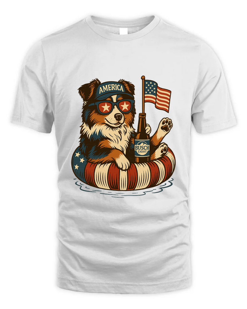 Miniature American Shepherd Patriotic Dog Shirt Funny 4Th Of July Floatie Design For Summer Beer Shirt, America Pool Party Shirt, Usa Flag Dog