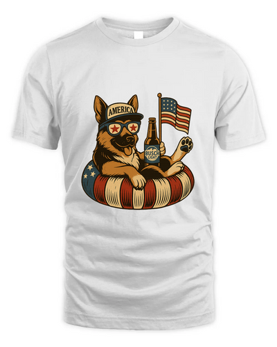 German Shepherd Dog Patriotic Dog Shirt Funny 4Th Of July Floatie Design For Summer Beer Shirt, America Pool Party Shirt, Usa Flag Dog