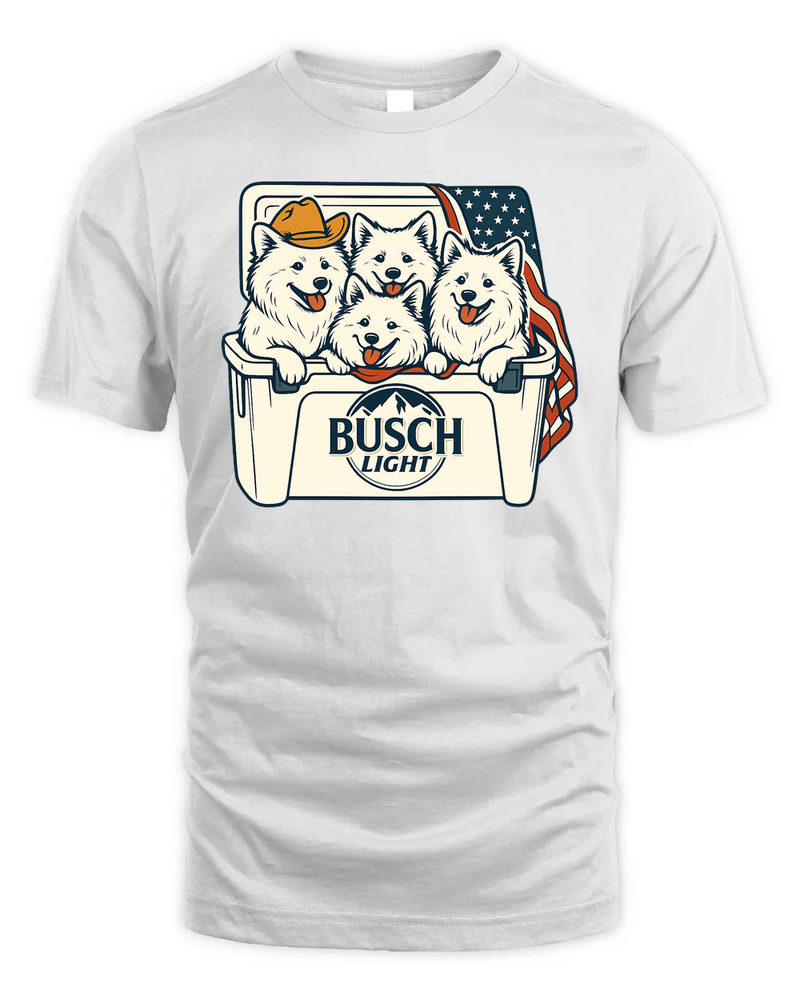 American Eskimo Dog Patriotic 4Th Of July Funny Beer Dog Cooler