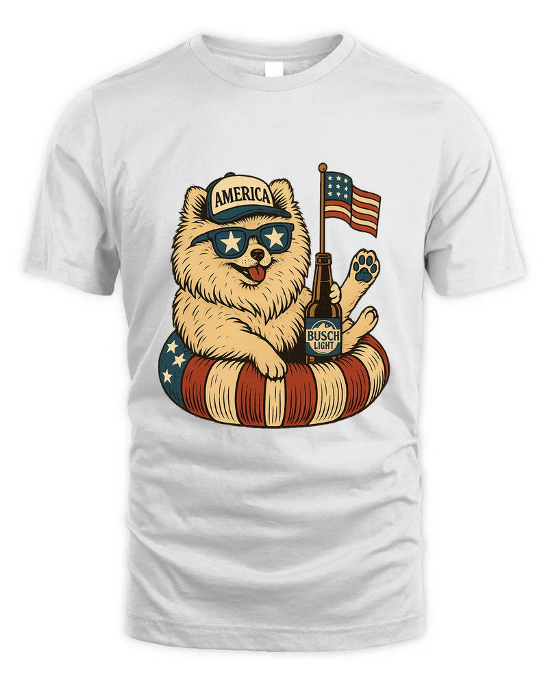 Pomeranian Patriotic Dog Shirt Funny 4Th Of July Floatie Design For Summer Beer Shirt, America Pool Party Shirt, Usa Flag Dog