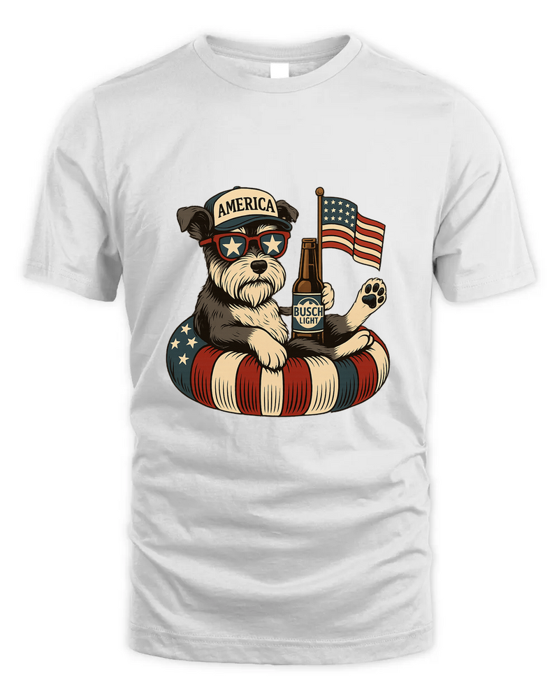 Miniature Schnauzer Patriotic Dog Shirt Funny 4Th Of July Floatie Design For Summer Beer Shirt, America Pool Party Shirt, Usa Flag Dog