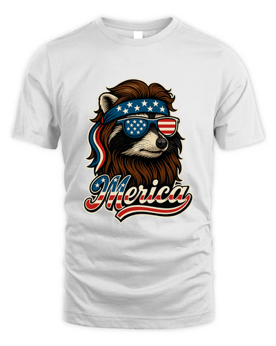 Cool Patriotic Raccoon With Sunglasses Png, Merica 4Th Of July Usa Shirt, American Flag Bandana Feral Animals Shirt, Funny Retro Independence Day Shirt