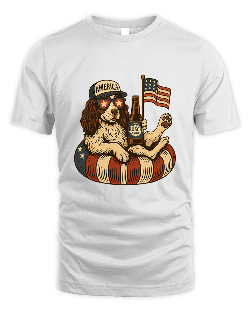 English Springer Spaniel Shirt Funny 4Th Of July Floatie Design For Summer Beer Shirt, America Pool Party Shirt, Usa Flag Dog