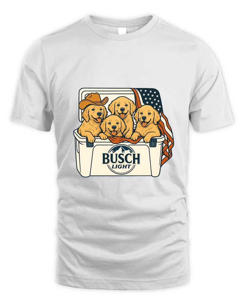 Golden Retriever Patriotic 4Th Of July Funny Beer Dog Cooler, Independence Cooler Puppies, Summer 4Th Of Jult Cooler Beer, Dogs In Cooler Shirt