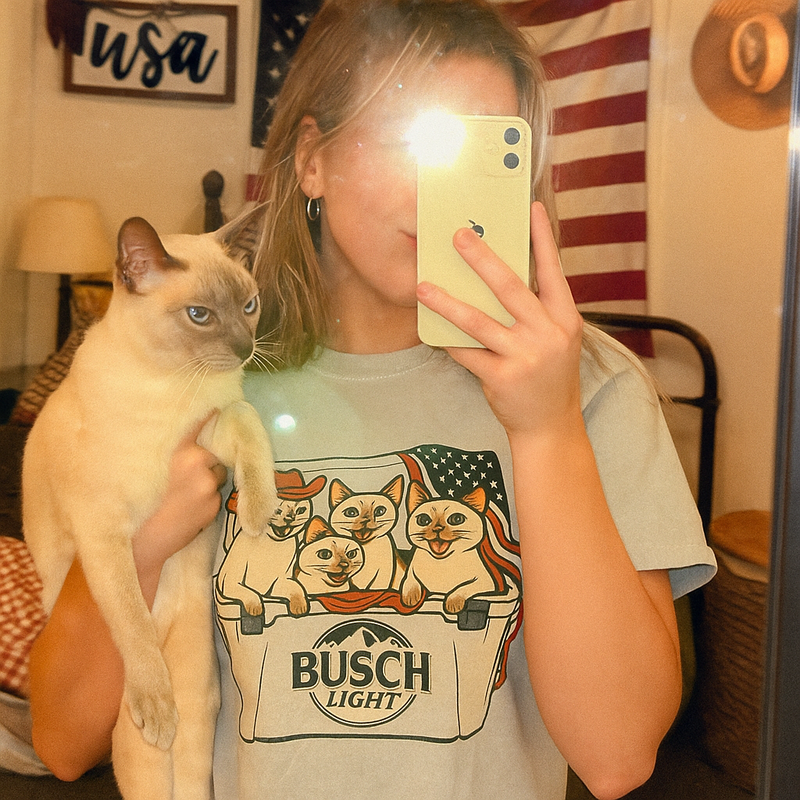 Tonkinese Patriotic 4Th Of July Funny Beer Cat Cooler