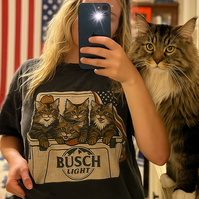 Maine Coon Patriotic 4Th Of July Funny Beer Cat Cooler