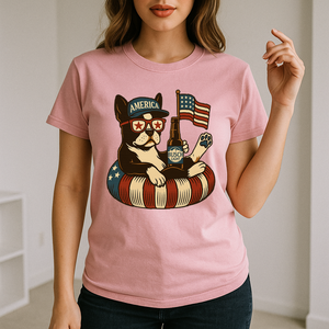 Boston Terrier Patriotic Dog Shirt Funny 4Th Of July Floatie Design For Summer Beer Shirt, America Pool Party Shirt, Usa Flag Dog
