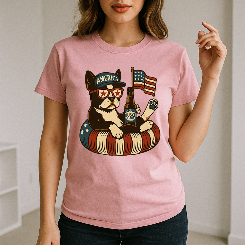 Boston Terrier Patriotic Dog Shirt Funny 4Th Of July Floatie Design For Summer Beer Shirt, America Pool Party Shirt, Usa Flag Dog
