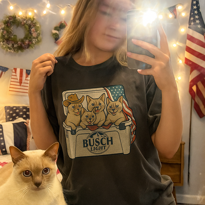 Burmese Patriotic 4Th Of July Funny Beer Cat Cooler