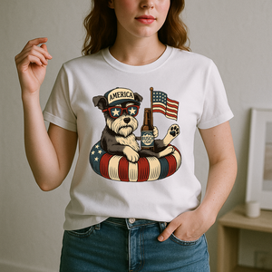 Miniature Schnauzer Patriotic Dog Shirt Funny 4Th Of July Floatie Design For Summer Beer Shirt, America Pool Party Shirt, Usa Flag Dog