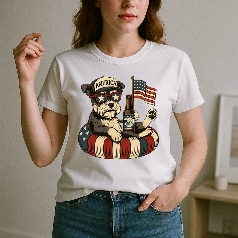 Miniature Schnauzer Patriotic Dog Shirt Funny 4Th Of July Floatie Design For Summer Beer Shirt, America Pool Party Shirt, Usa Flag Dog