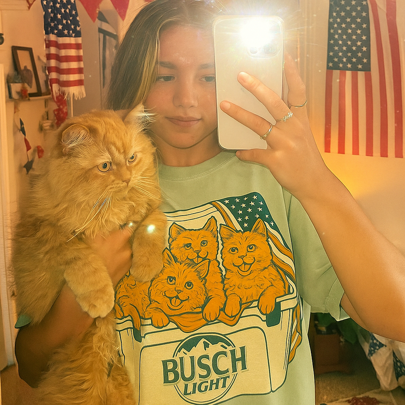 Selkirk Rex Patriotic 4Th Of July Funny Beer Cat Cooler