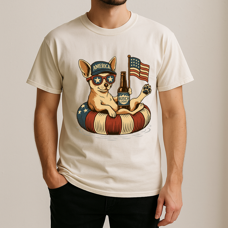 Chihuahua  Patriotic Dog Shirt Funny 4Th Of July Floatie Design For Summer Beer Shirt, America Pool Party Shirt, Usa Flag Dog