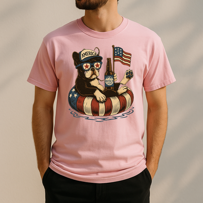French Bulldog Patriotic Dog Shirt Funny 4Th Of July Floatie Design For Summer Beer Shirt, America Pool Party Shirt, Usa Flag Dog