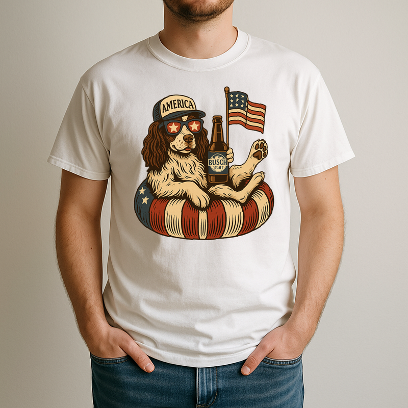 English Springer Spaniel Shirt Funny 4Th Of July Floatie Design For Summer Beer Shirt, America Pool Party Shirt, Usa Flag Dog